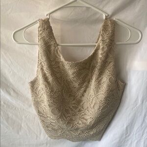 City Studio Cream Embellished Bustier Tank Top and Skirt